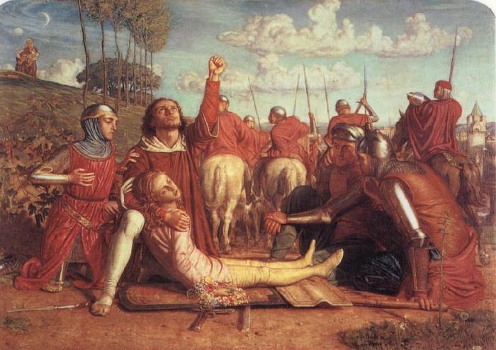 William Holman Hunt Rienzi Vowing to Obtain Justice for the Death of his Young Brother,Slain in a Skirmish Between the Colonna and Orsini Factions Sweden oil painting art